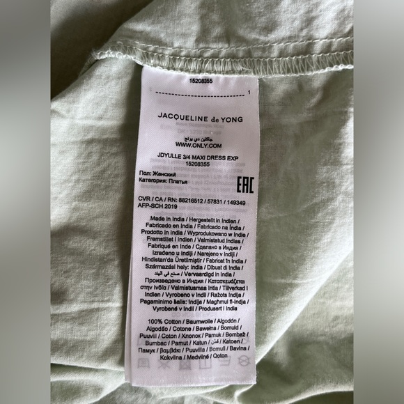 JDY shirt cotton dress with 3/4 sleeve in mint size 36 - Picture 9 of 14